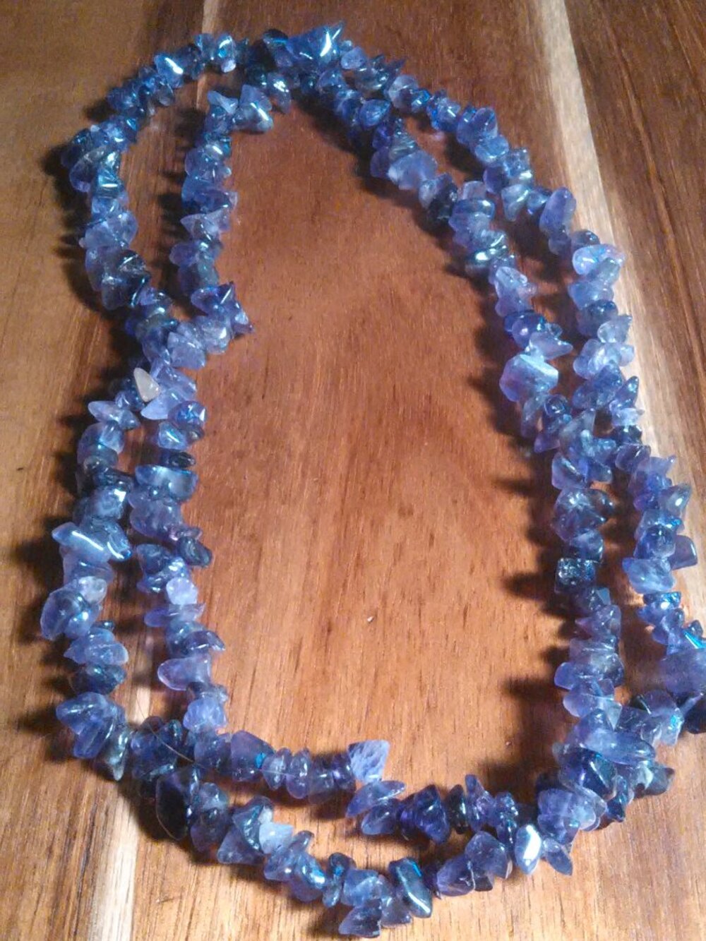 Amethyst Gemstone Chips Beaded Necklace (36 Inch)